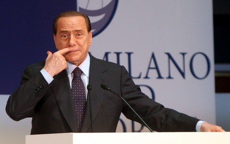 Silvio Berlusconi pronuncia el seu discurs al F�rum Euromed, avui a Mil�.