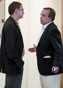 Joan Herrera (esquerra) i Jos� Antonio Alonso, ahir al Congr�s.