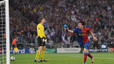 Messi celebra el seu gol contra el Manchester United, en la final de la Lliga de Campions jugada a Roma el 27 de maig del 2009.