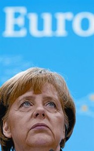 Angela Merkel, en la roda de premsa de la cimera de Brussel�les.