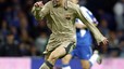 Leo en el seu debut amb el primer equip del Bar�a, durant un amist�s contra el Porto, el 16 de novembre del 2003.